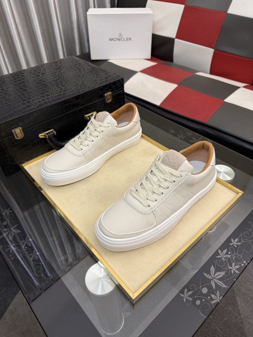 Moncler Men's Off-White Low-Top Sneakers