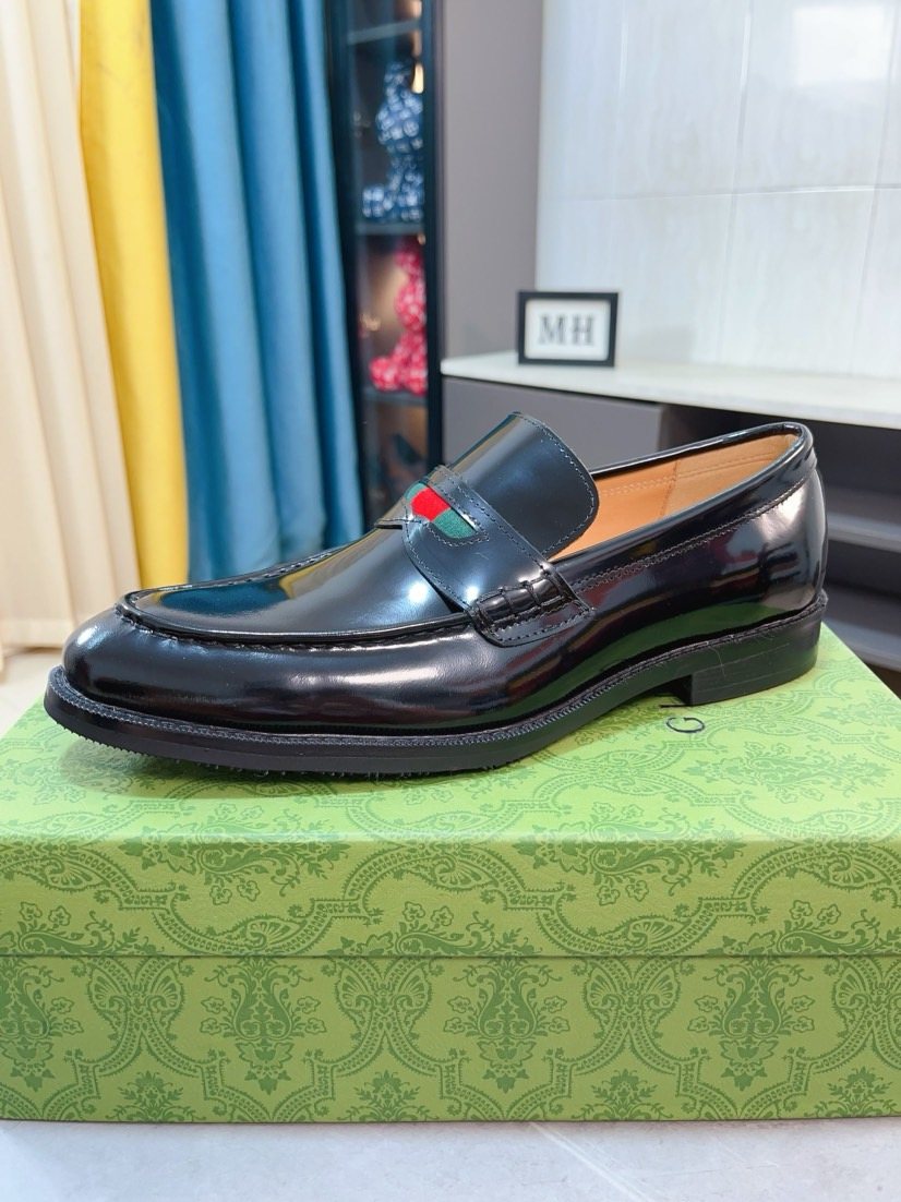 Gucci Web Stripe Loafers - Stacked Heel