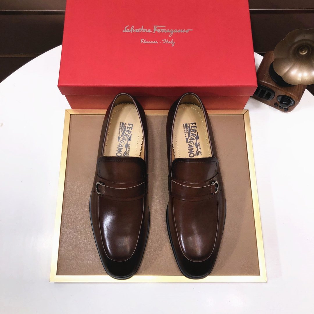 Ferragamo Buckle Slip-On Loafers