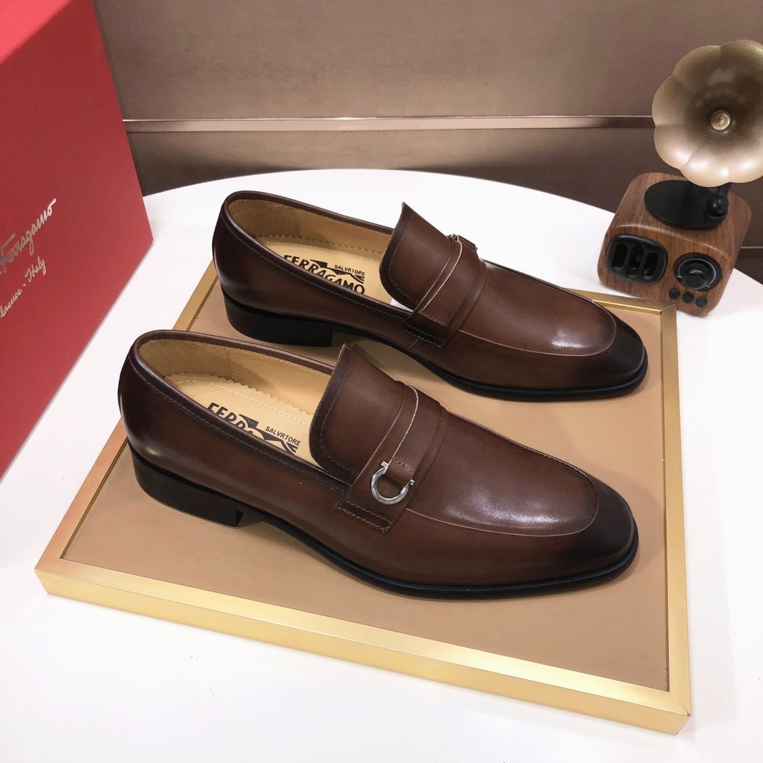Ferragamo Buckle Slip-On Loafers