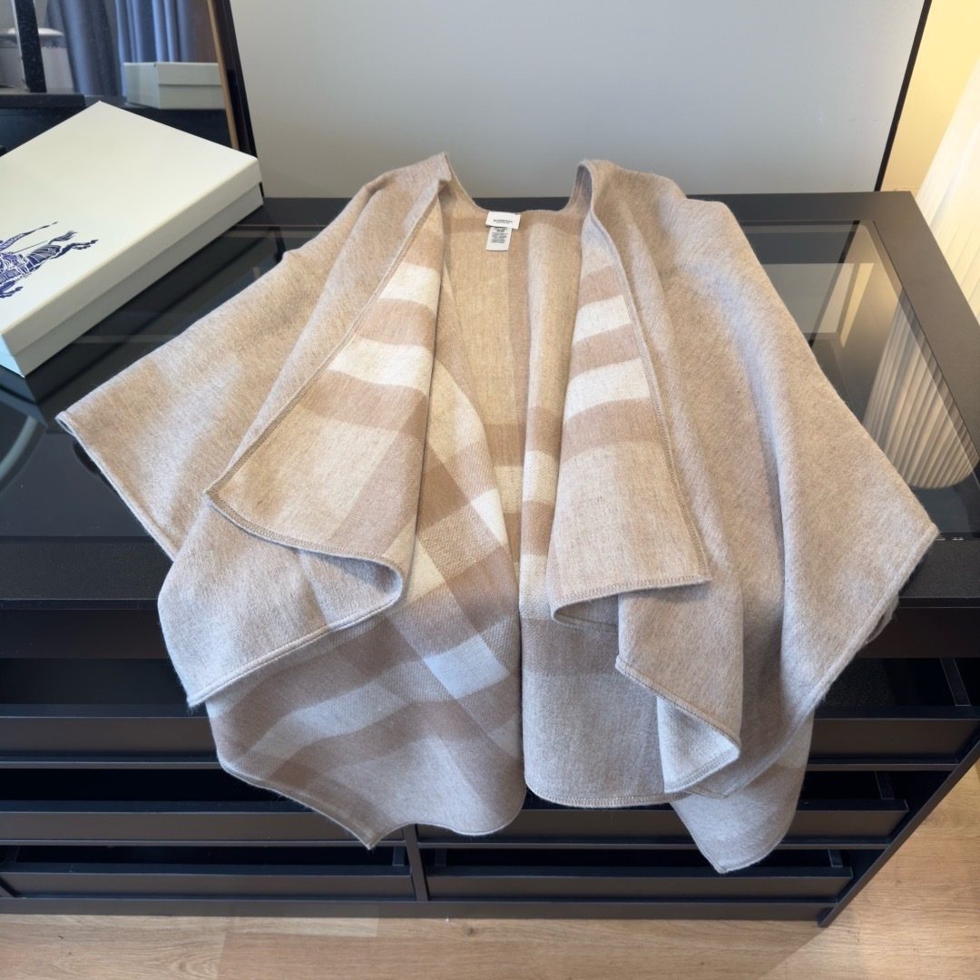 Burberry Reversible Color-Block Poncho