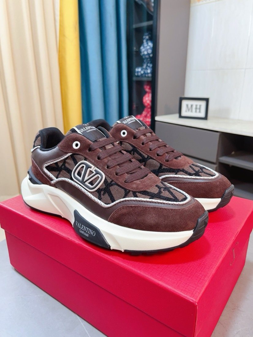 Valentino Patterned Panel Sneakers