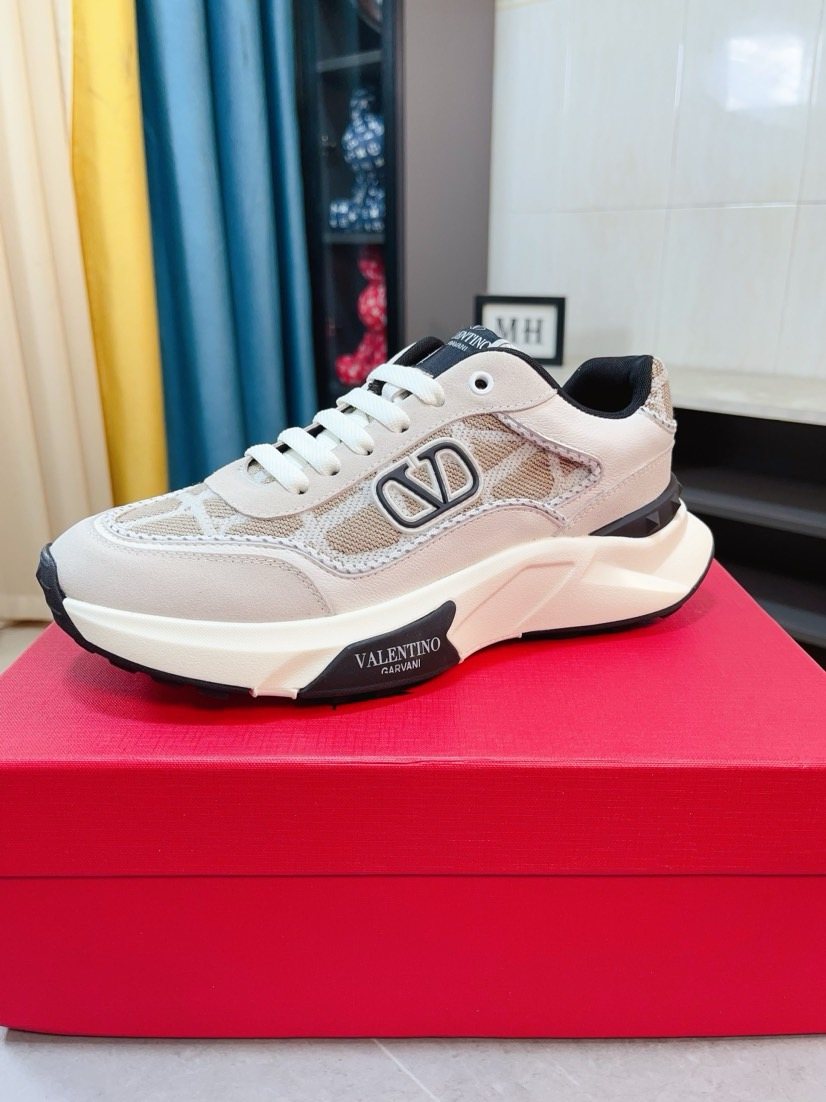 Valentino Patterned Panel Sneakers