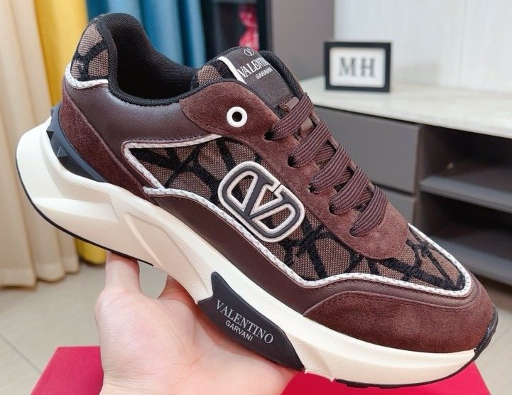 Valentino Patterned Panel Sneakers