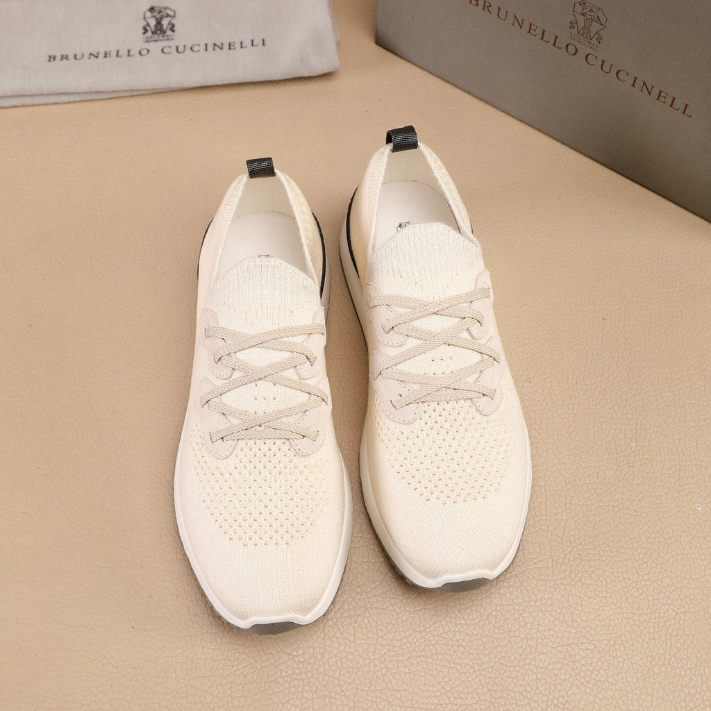 Brunello Cucinelli Knit Lace-Up Sneakers