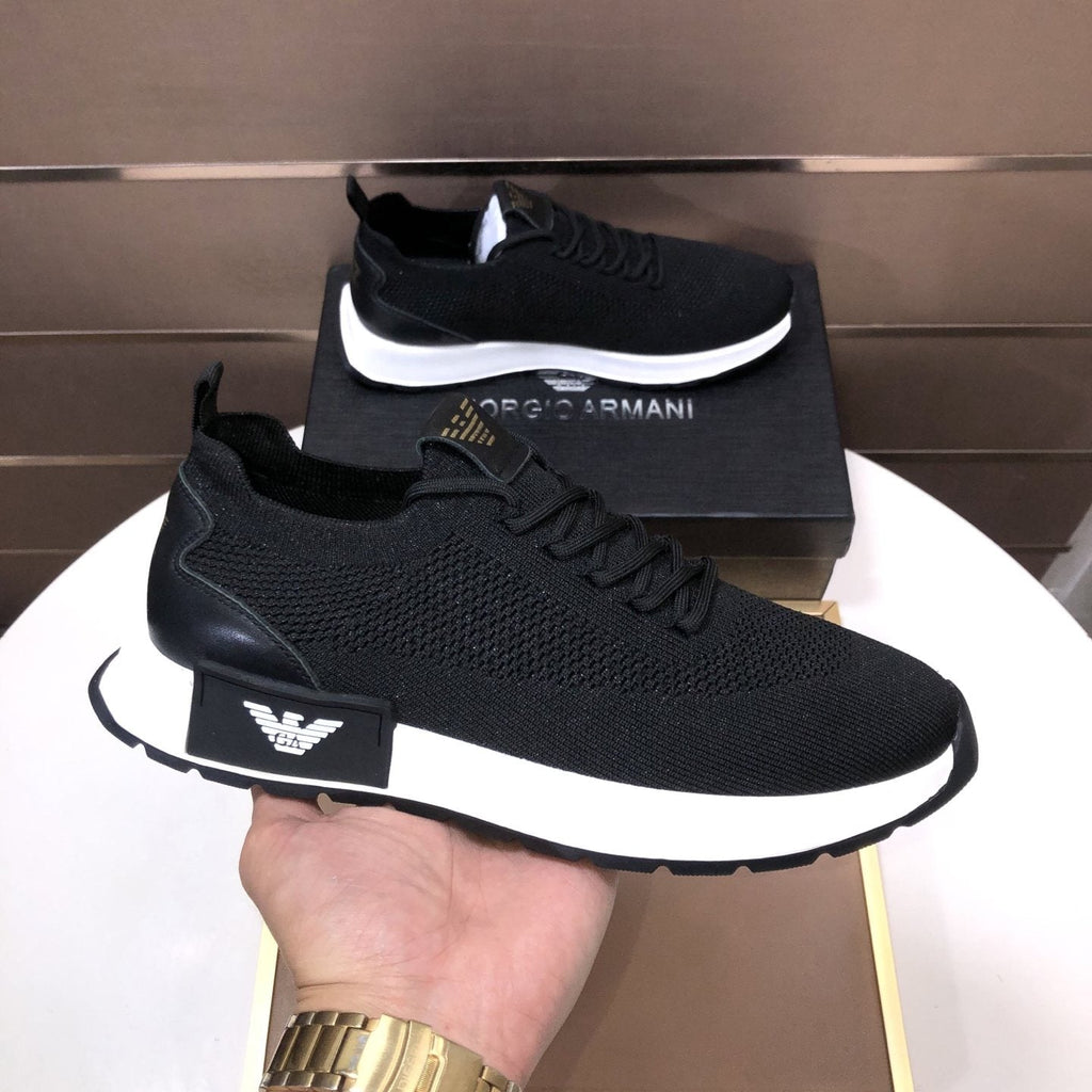 Giorgio Armani Men's Knit Lace-Up Sneakers