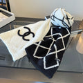 Chanel Ivory & Black Knit Scarf