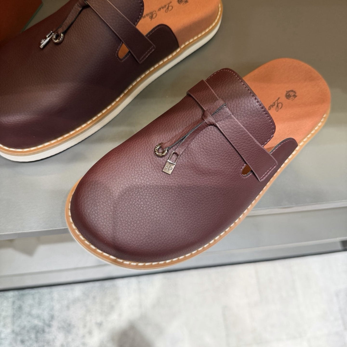 Textured Tassel Mule Loafers