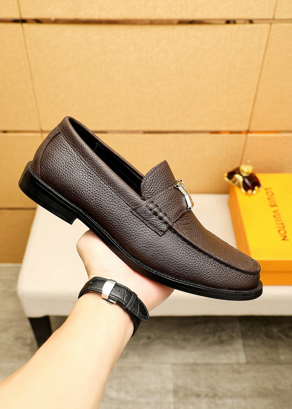 Louis Vuitton Textured Hardware Loafers