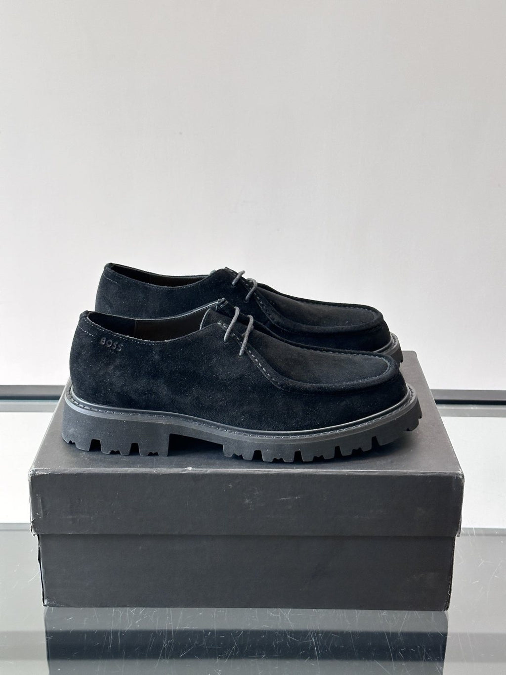 BOSS Men's Suede Lug Sole Derby Shoes