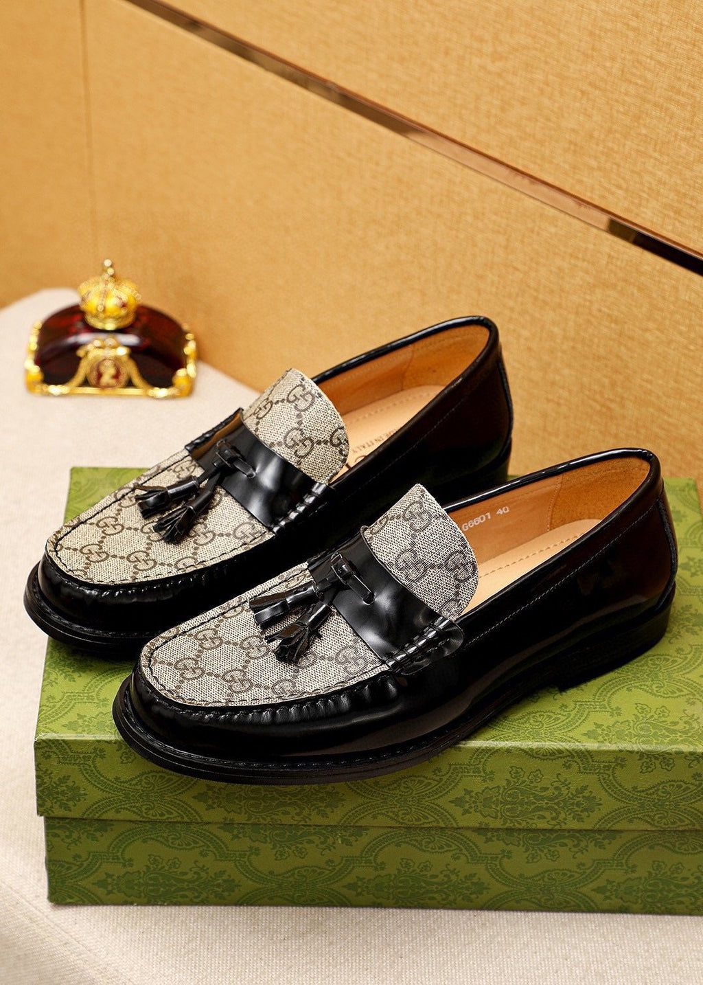 Gucci Tassel Monogram Loafers