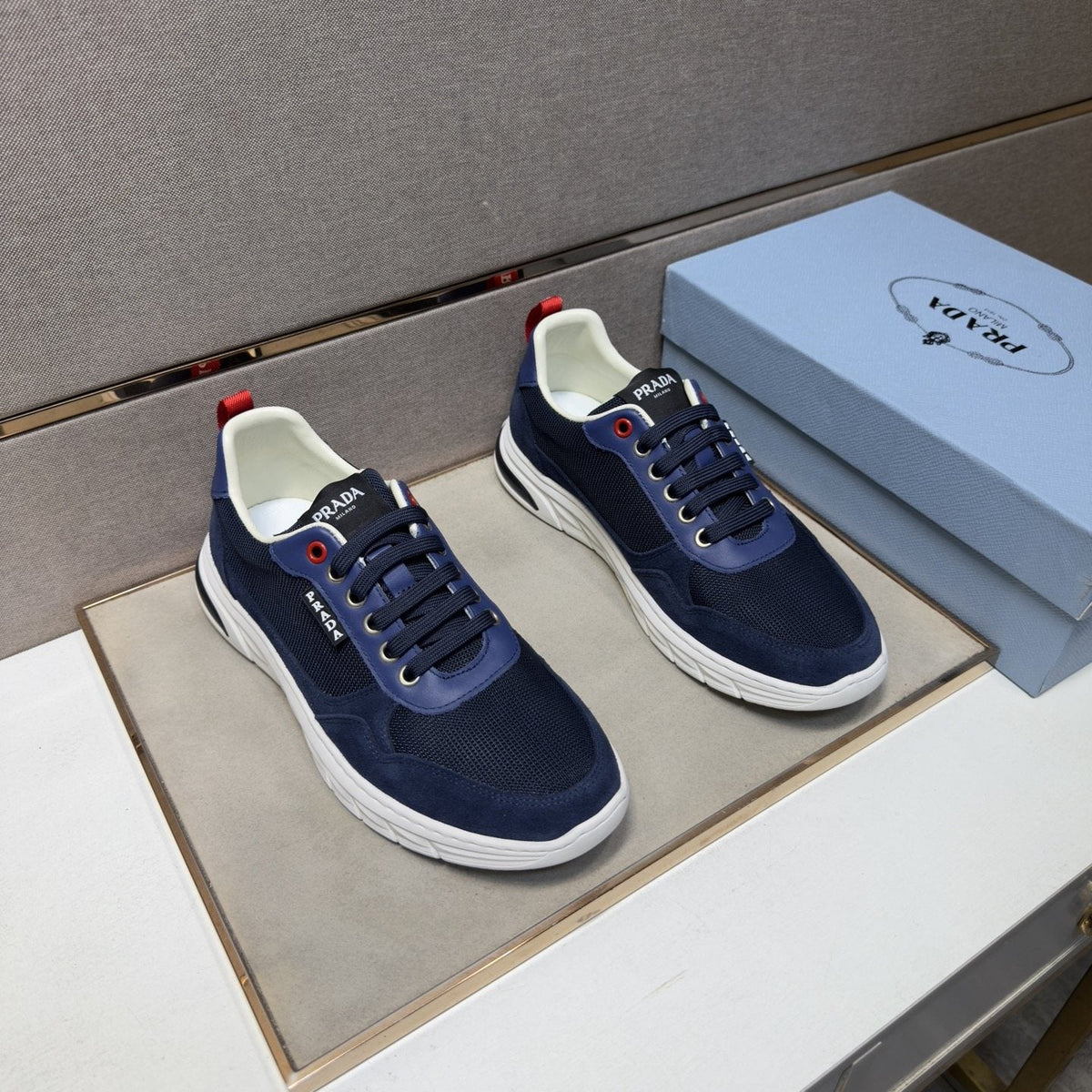 Prada Men's Paneled Low-Top Sneakers