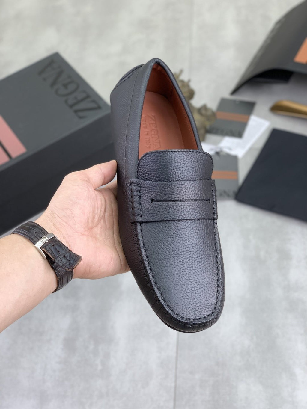 Zegna Men's Moc-Toe Driving Loafers