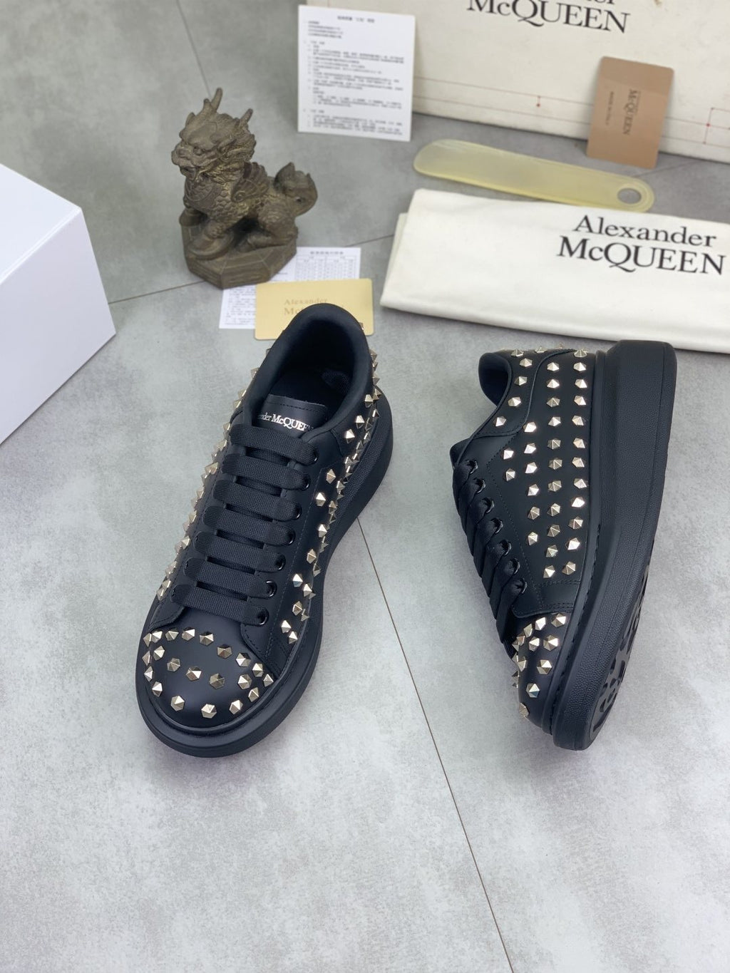 Alexander McQueen Black Studded Low-Top Sneakers