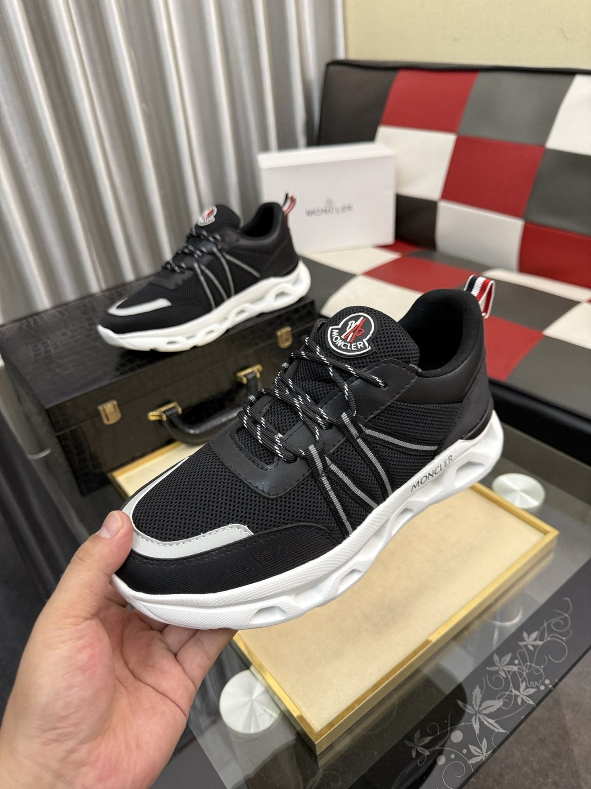 Moncler Paneled Low-Top Sneakers