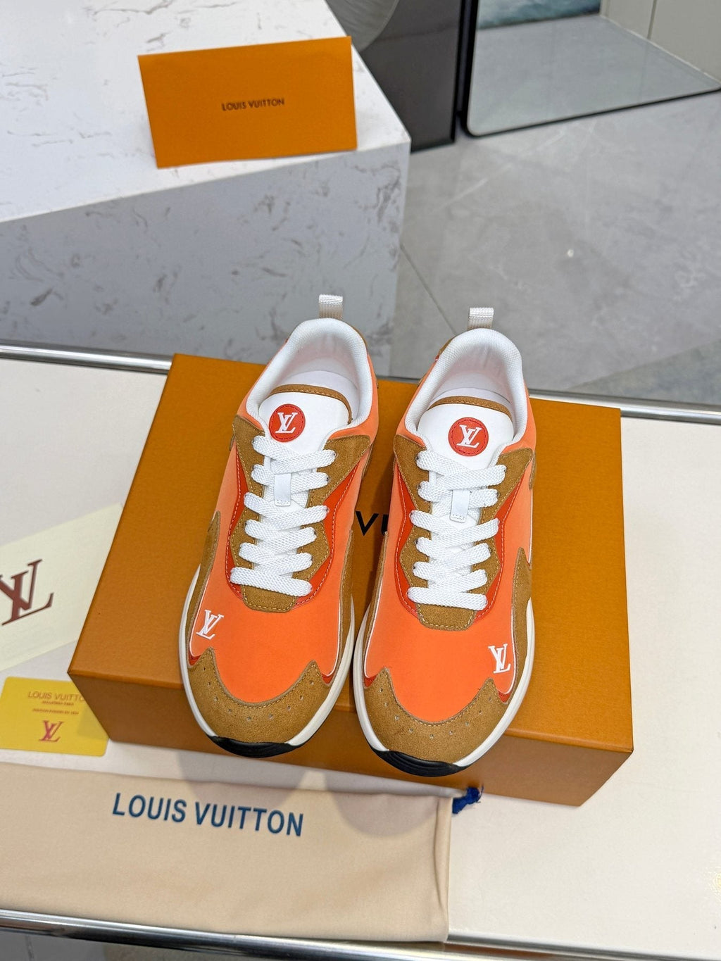 Louis Vuitton Men's Patterned Low-Top Sneakers - Patterned Overlay Details
