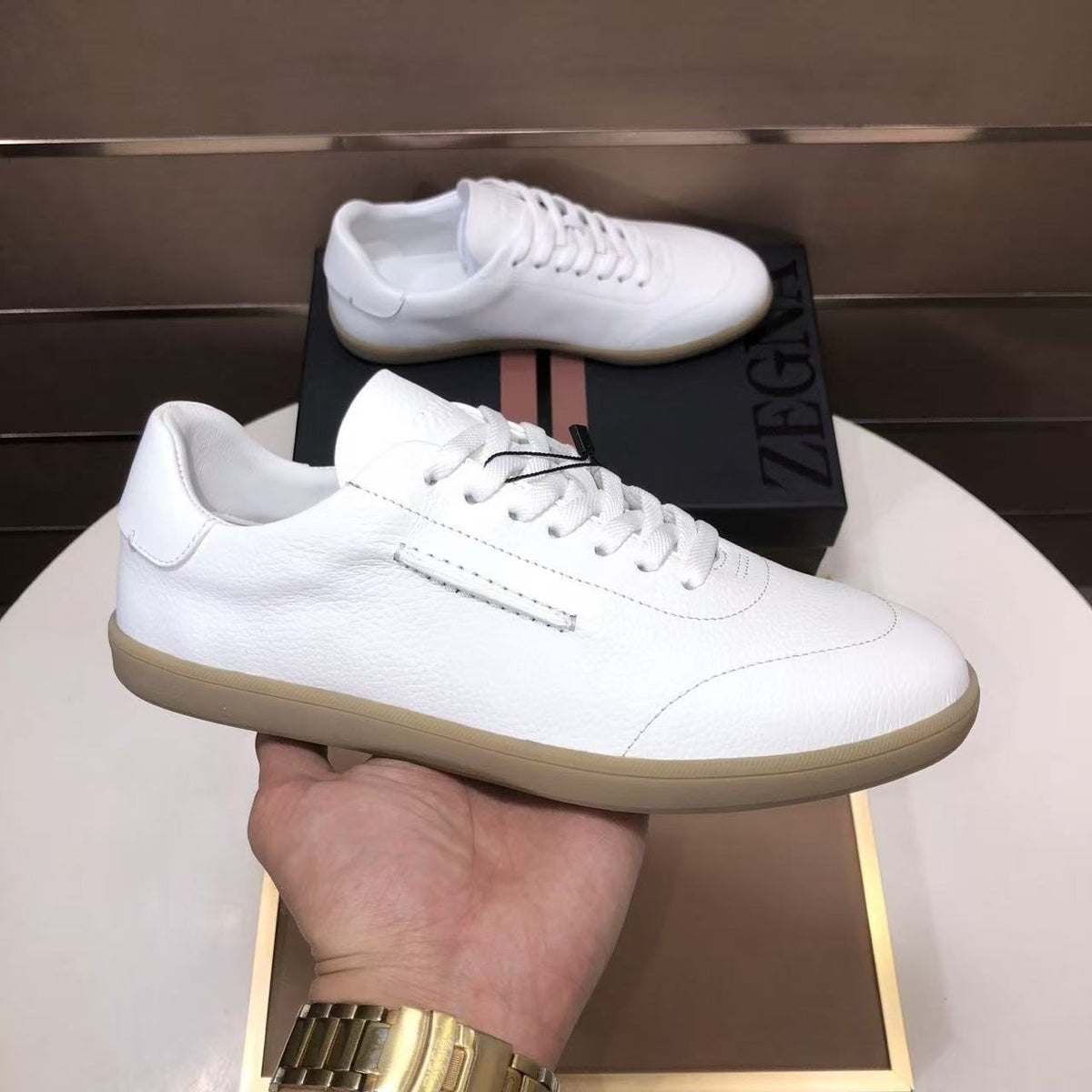 Zegna 232 Suede Low-Top Sneakers