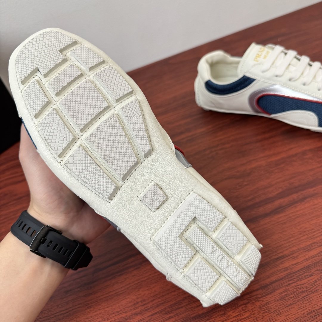 Prada Mesh Panel Low-Top Sneakers - Rubber Sole
