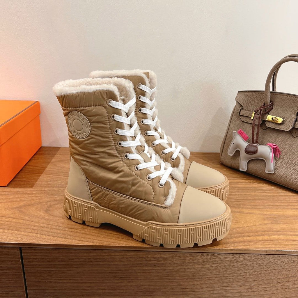 Hermès Lace-Up Mid-Calf Boots