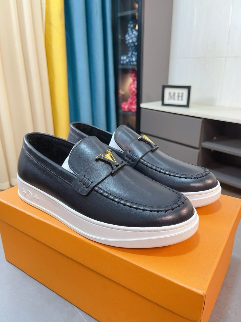 Louis Vuitton Men's Moc-Toe Buckle Loafers