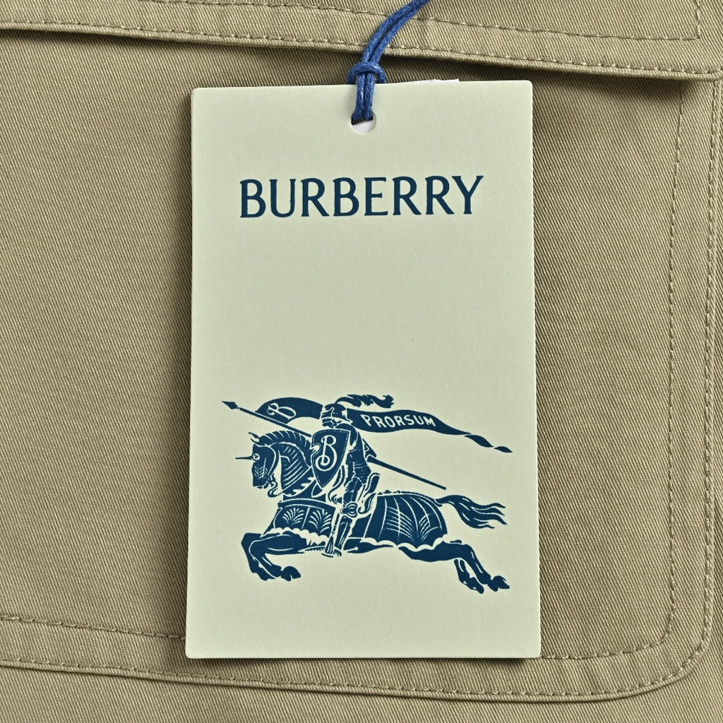 Burberry BBR Leather Collar Equestrian Emblem Cargo Pocket Workwear Jacket