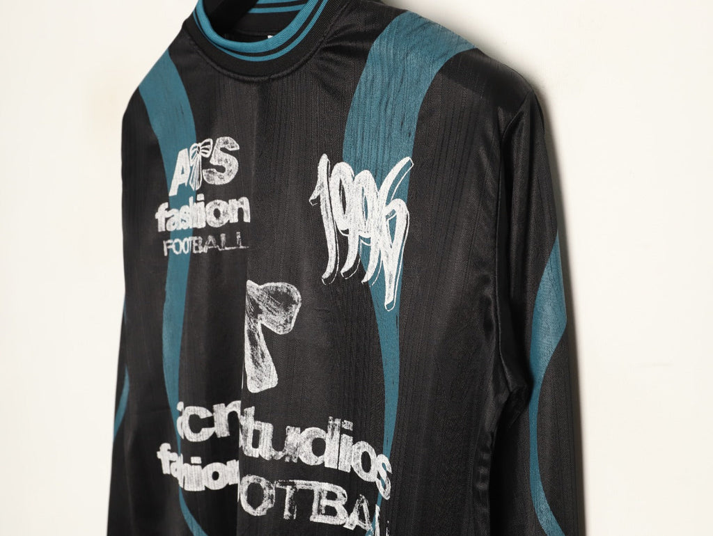 Acne Studios Bow Graphic Football Jersey Long-Sleeve Top - Black