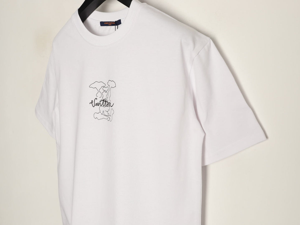 Louis Vuitton Dashed Cloud Logo Graphic T-Shirt - White
