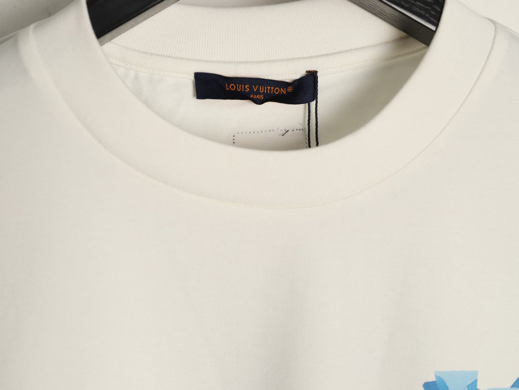 Louis Vuitton Ice-Blue LV Graphic T-Shirt - Off-White