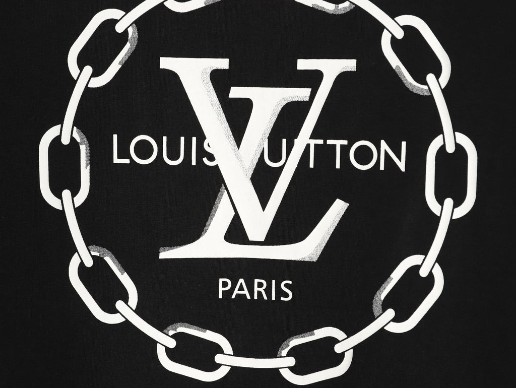 Louis Vuitton Chain-Circle LV Graphic T-Shirt - Black
