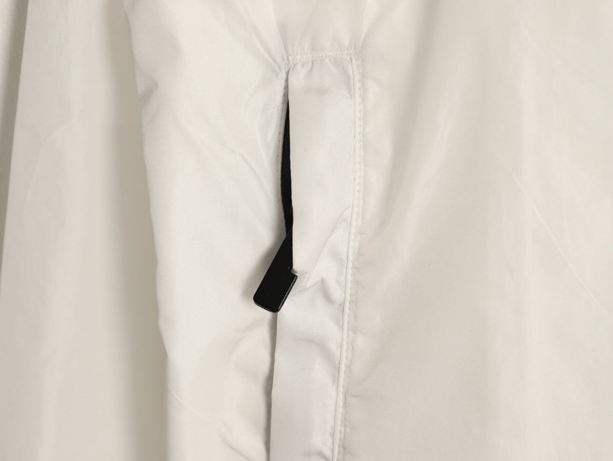 Burberry Check-Trim Hooded Zip-Up Jacket - Off-White